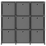 9-Cube Display Shelf with Boxes Grey 103x30x107.5 cm Fabric 322613