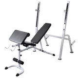 Workout Bench with Weight Rack, Barbell and Dumbbell Set 60.5kg 275362