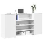 ZNTS Reception Desk White 200x50x103.5 cm Engineered Wood 3324178