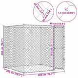 Dog Cage Silver 200 x 200 x 200 cm Galvanised Steel 42009134