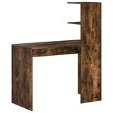 Desk with Shelf Smoked Oak 102 x 50 x 124 cm Engineered Wood 869358