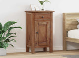 Plant Stand with Drawer Brown 36 x 25 x 80 cm Mahogany Wood 42012415