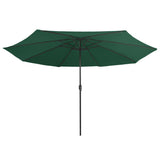 Garden Parasol with Metal Pole 390 cm Green 47379