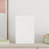 Paper Bags 250 pcs with Handles White 21x11x31 cm 4101616