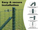 Ground Spike Fence Post 7 pcs Green Powder-Coated Steel 42004242