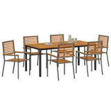 Garden Dining Set 7 pcs Grey Poly Rattan 3365503