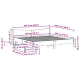 Bed Frame with Drawers Wax Brown 200x200 cm Solid Wood Pine 3301895