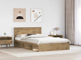 Bed Frame Artisian Oak 120 x 190 cm Solid Pine Wood 3409380
