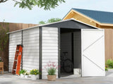 9x 6FT Metal Outdoor Garden Shed, Galvanised Tool Storage Shed w/ Sloped Roof, Lockable Door for T3398P325110