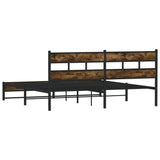 Metal Bed Frame without Mattress Smoked Oak 193x203 cm 3308488
