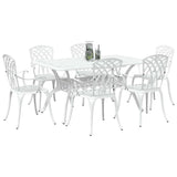 Garden Dining Set 7 pcs White Aluminium 3334682
