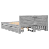 Bed Frame with Headboard without Mattress Grey Sonoma 140x200 cm 3295567