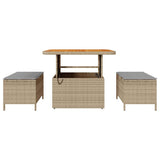 Garden Dining Set Beige Poly Rattan 42007919
