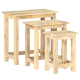 Nesting Tables 3 pcs Solid Mango Wood 287489