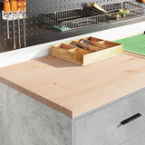 Garage Storage Cabinet Concrete Grey 60x51x85 cm Solid Wood Pine 860601
