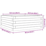 Garden Planter Wax Brown 60x60x23 cm Solid Wood Pine 847190