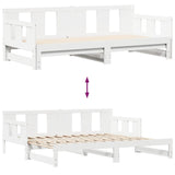 Daybed with Trundle and Drawers without Mattress White 80x200 cm 3302228