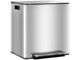 60L Dual Compartment Stainless Steel Bin, with Deodoriser Holders - Silver Tone T3398P343445