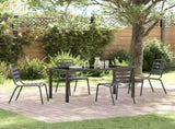 Garden Dining Set 5 pcs Anthracite Powder-Coated Steel 3379298