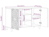 Sideboard with Shelf Brown 90 x 33.5 x 75 cm Solid Mango Wood 4018360