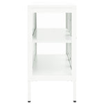 ZNTS Sideboard White 105x35x70 cm Steel and Glass 336068