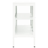 ZNTS Sideboard White 105x35x70 cm Steel and Glass 336068