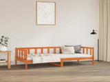 Bed Frame with Headboard Wax Brown 90 x 190 cm Solid Pine Wood 863896