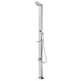 ZNTS Garden Shower with Grey Base 225 cm Stainless Steel 3070792