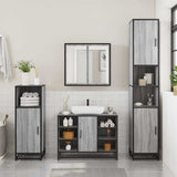 Bathroom Sink Cabinet Grey Sonoma 80x33x60 cm Engineered Wood 849292
