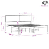 Bed Frame with Upholstered Headboard Natural and Light Grey 3405108
