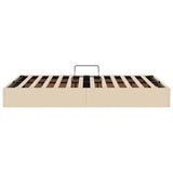 Storage Bed with Mattress Creme 120 x 200 cm Fabric 3370008