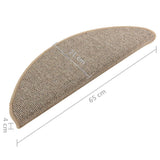 Stair Mats 15 pcs 65x21x4 cm Brown Half Round Large 149855