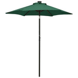 Garden Parasol with LED Lights Green 200x211 cm Aluminium 313558
