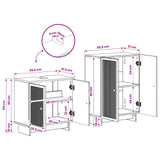 2 Piece Bathroom Cabinet Set EDE High Gloss White 3417580