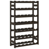 Wine Rack for 42 Bottles Black Solid Wood Pine 373403