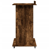 Lectern with Wheels & Drawer Smoked Oak 55x55x107 cm Engineered Wood 848028