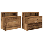 ZNTS Bedside Cabinets with Drawer 2 pcs Old Wood 51x31x47 cm 858683