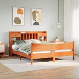Bed Frame without Mattress Wax Brown 200x200 cm Solid Wood Pine 3323367