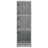Highboard with Glass Doors Concrete Grey 35x37x109 cm 836388
