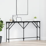 ZNTS Console Table Black Oak 140x23x75 cm Engineered Wood 871335