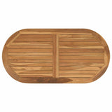 Table Top Oval Solid Teak Wood Natural 42033173