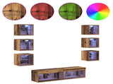 TV Cabinet with LED Strip Lights 8 pcs Old Wood Glass 3402938