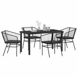 Garden Dining Set 5 pcs Black Poly Rattan 3380906