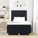 Box Spring Bed with Headboard Black 120 x 190 cm Fabric 3339527