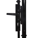 Garden Fence Gate with Arched Top Steel 2x5 m Black 144372