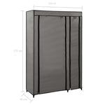 Folding Wardrobe Grey 110x45x175 cm Fabric 282423