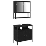 Bathroom Furniture Set with Storage 2 pcs Black 60 x 30 x 60 cm 3334321