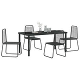 Garden Dining Set 5 pcs Black Powder-Coated Steel 3379390