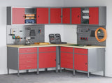 Work Cabinet Set with Drawer with Shelf 12 pcs Black and Grey 3321508