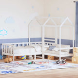 Day Bed and Bench Set with Roof without Mattress White 80x200 cm 3282219